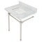 Fauceture Dreyfuss 30" Console Sink W/ SS Leg (8", 3 Hole), Marble White/ Nickel KVPB30M8SQ6ST - alternate 1